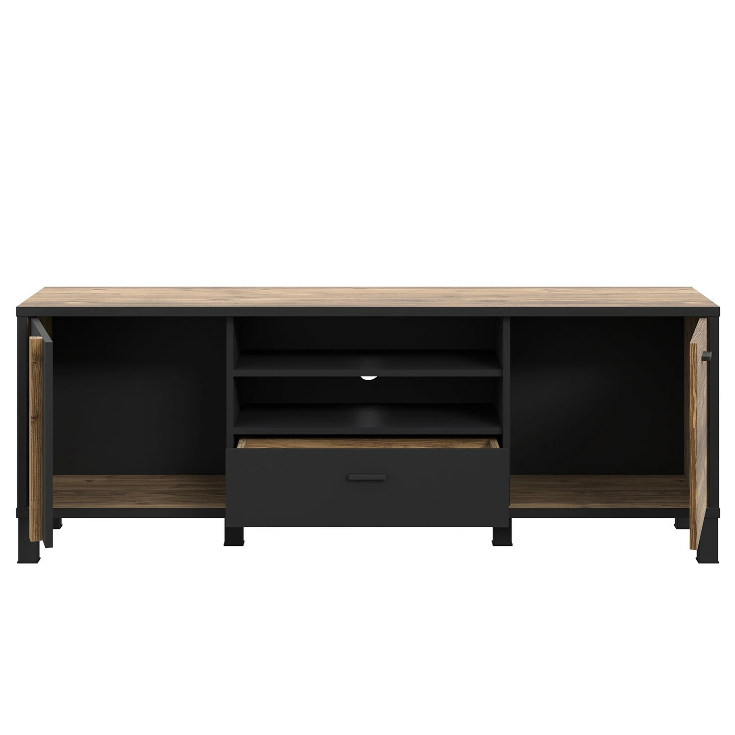 Red Living TV-Lowboard Vallegrande II - Alpenkiefer Dekor / Schwarz 6 Red Living TV-Lowboard Vallegrande II - Alpenkiefer Dekor / Schwarz – Bild 4