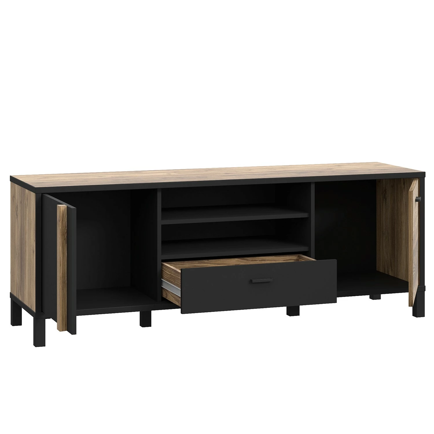 Red Living TV-Lowboard Vallegrande II - Alpenkiefer Dekor / Schwarz 7 Red Living TV-Lowboard Vallegrande II - Alpenkiefer Dekor / Schwarz – Bild 5