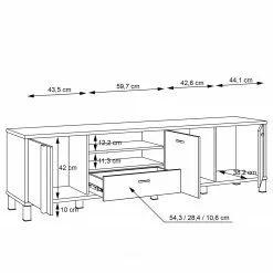 Red Living TV-Lowboard Vallegrande I - Kiefer Dekor -Kommoden Verkäufe 2023 1000356705 220603 501 SKETCH DETAILS P000000001000356705 sketch