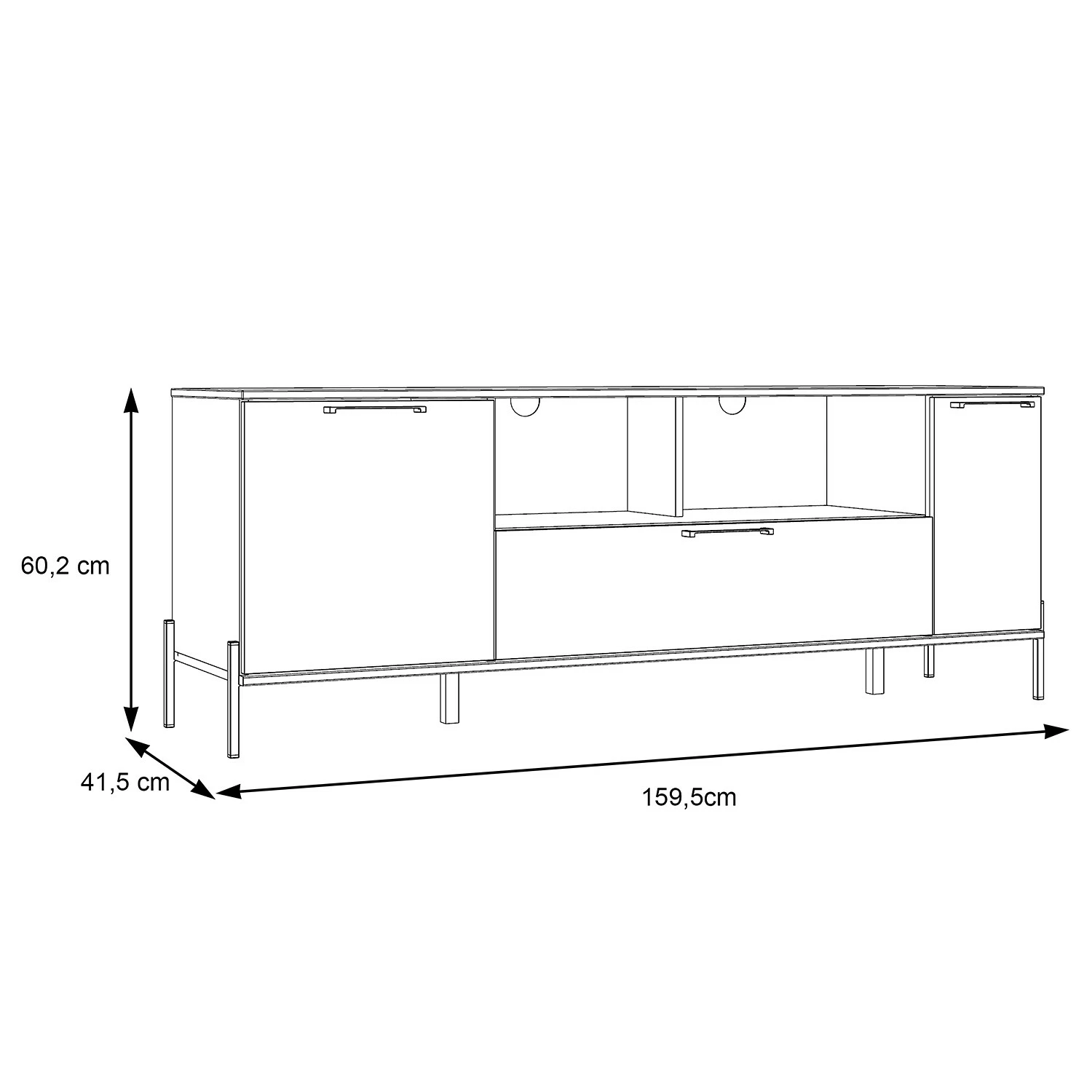 Loftscape TV-Lowboard Ozora - Hochglanz Weiß / Matt Weiß 8 Loftscape TV-Lowboard Ozora - Hochglanz Weiß / Matt Weiß – Bild 6