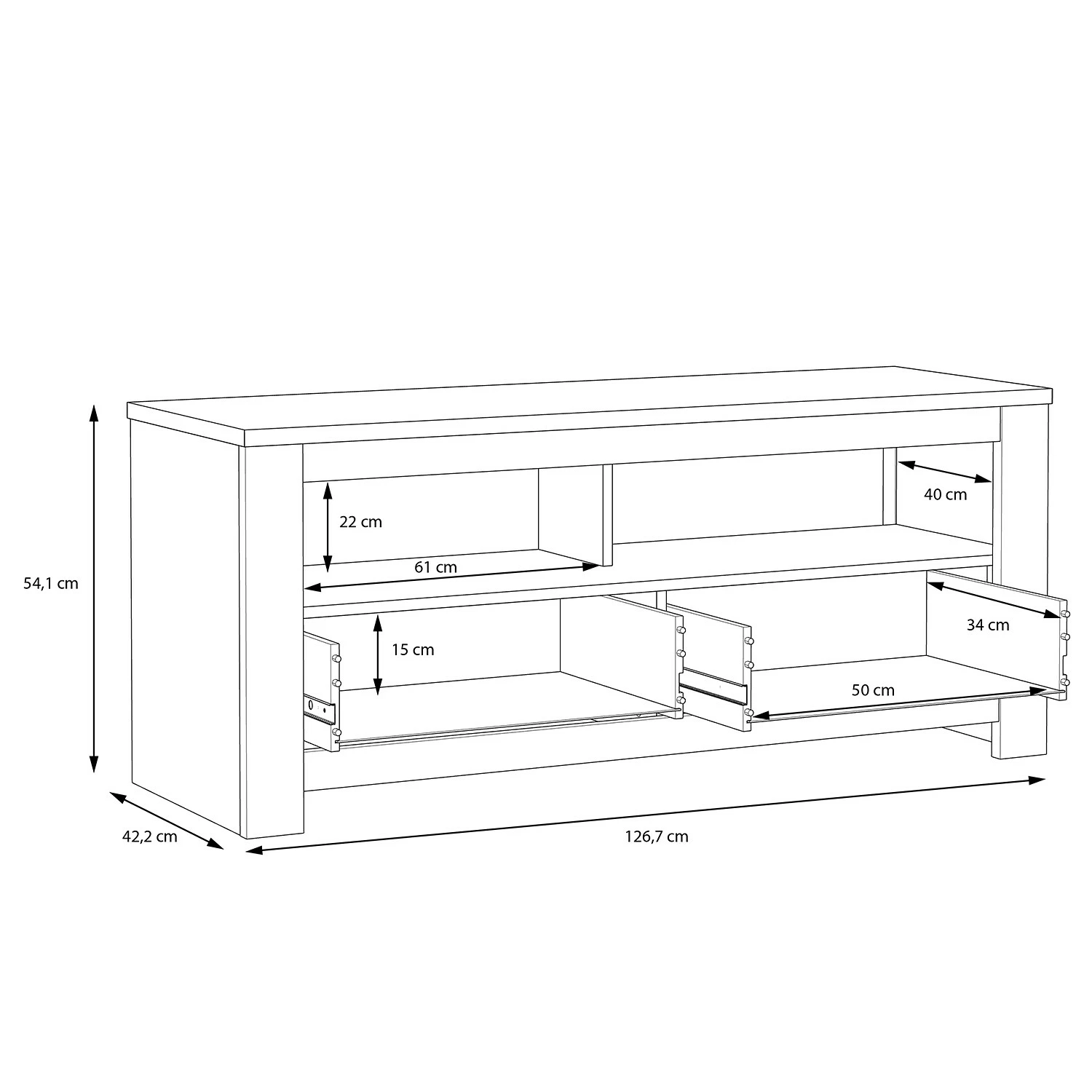 Loftscape TV-Lowboard Verolme II - Eiche Dekor 7 Loftscape TV-Lowboard Verolme II - Eiche Dekor – Bild 5