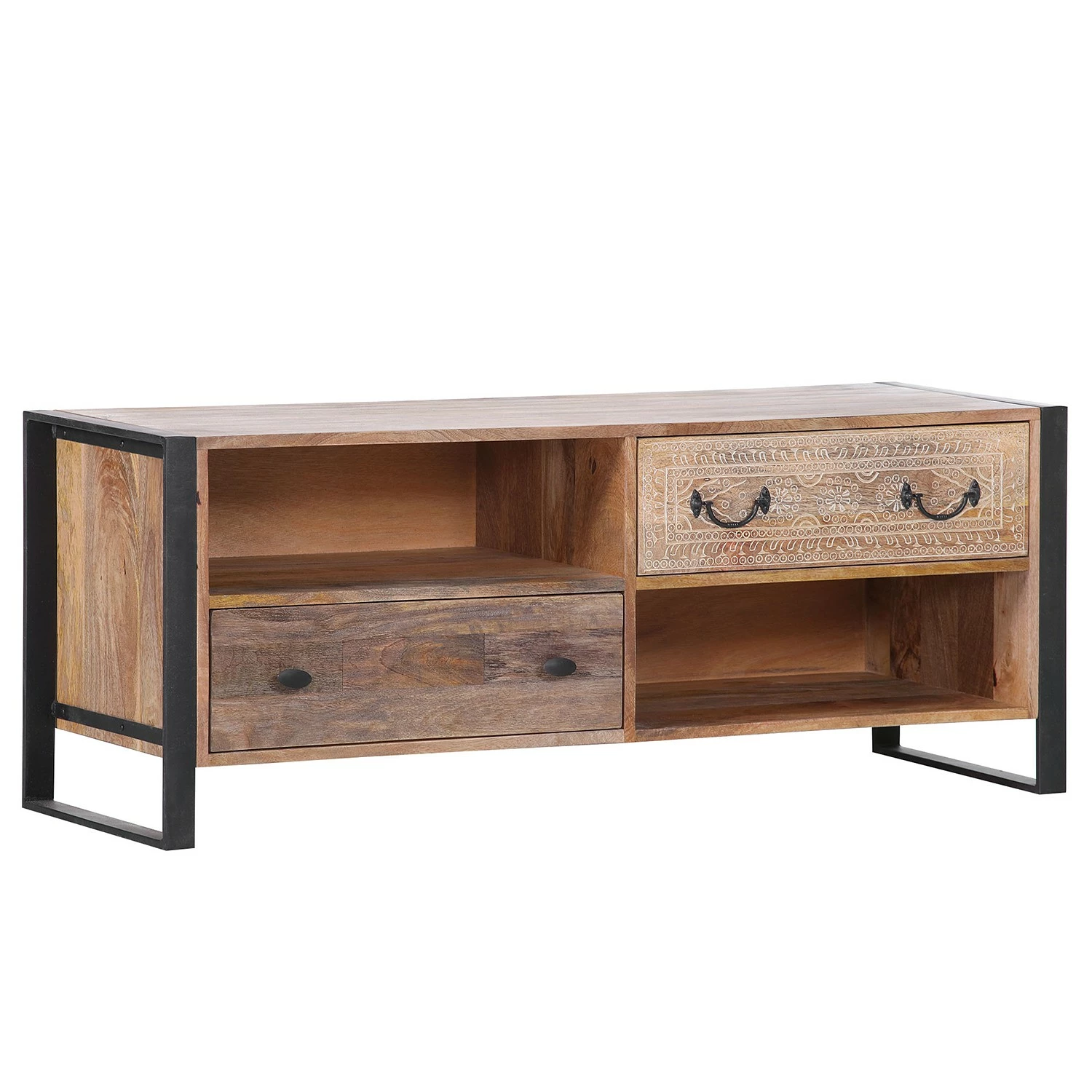 Red Living TV-Lowboard Vallentuna - Mango massiv / Metall - Mango / Schwarz 3 Red Living TV-Lowboard Vallentuna - Mango massiv / Metall - Mango / Schwarz