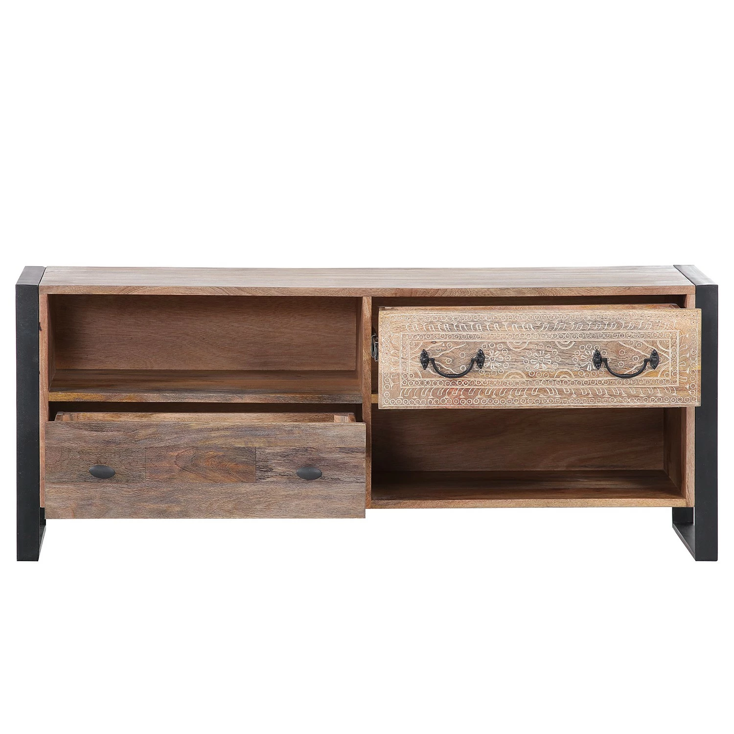 Red Living TV-Lowboard Vallentuna - Mango massiv / Metall - Mango / Schwarz 6 Red Living TV-Lowboard Vallentuna - Mango massiv / Metall - Mango / Schwarz – Bild 4