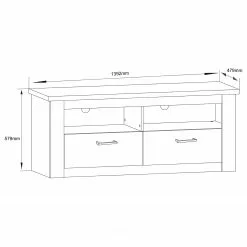 Trendteam TV-Lowboard Georgia - Pinie Weiß Dekor -Kommoden Verkäufe 2023 1000362859 220623 500 SKETCH DETAILS P000000001000362859 sketch