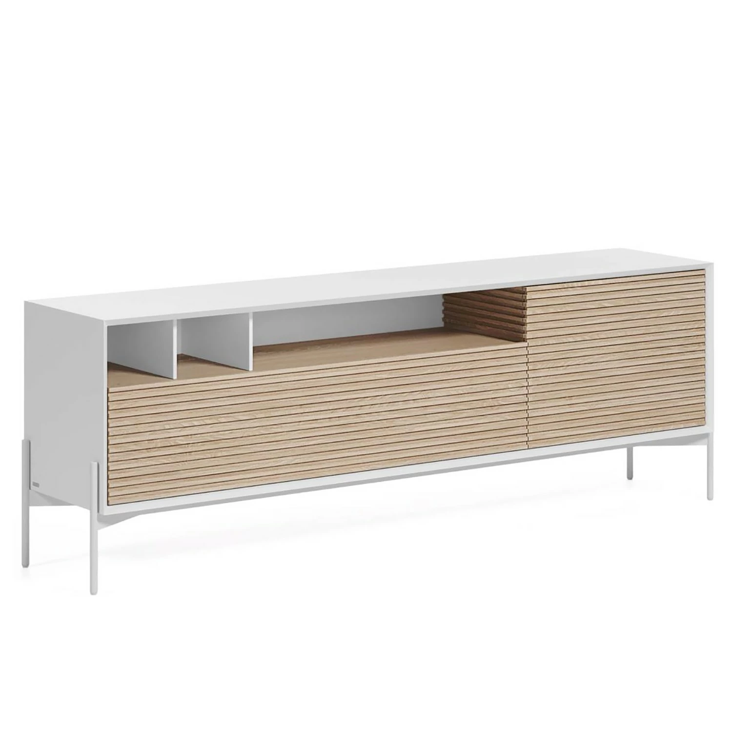 Norrwood TV-Lowboard Maredale II - Esche teilmassiv - Weiß / Esche 3 Norrwood TV-Lowboard Maredale II - Esche teilmassiv - Weiß / Esche