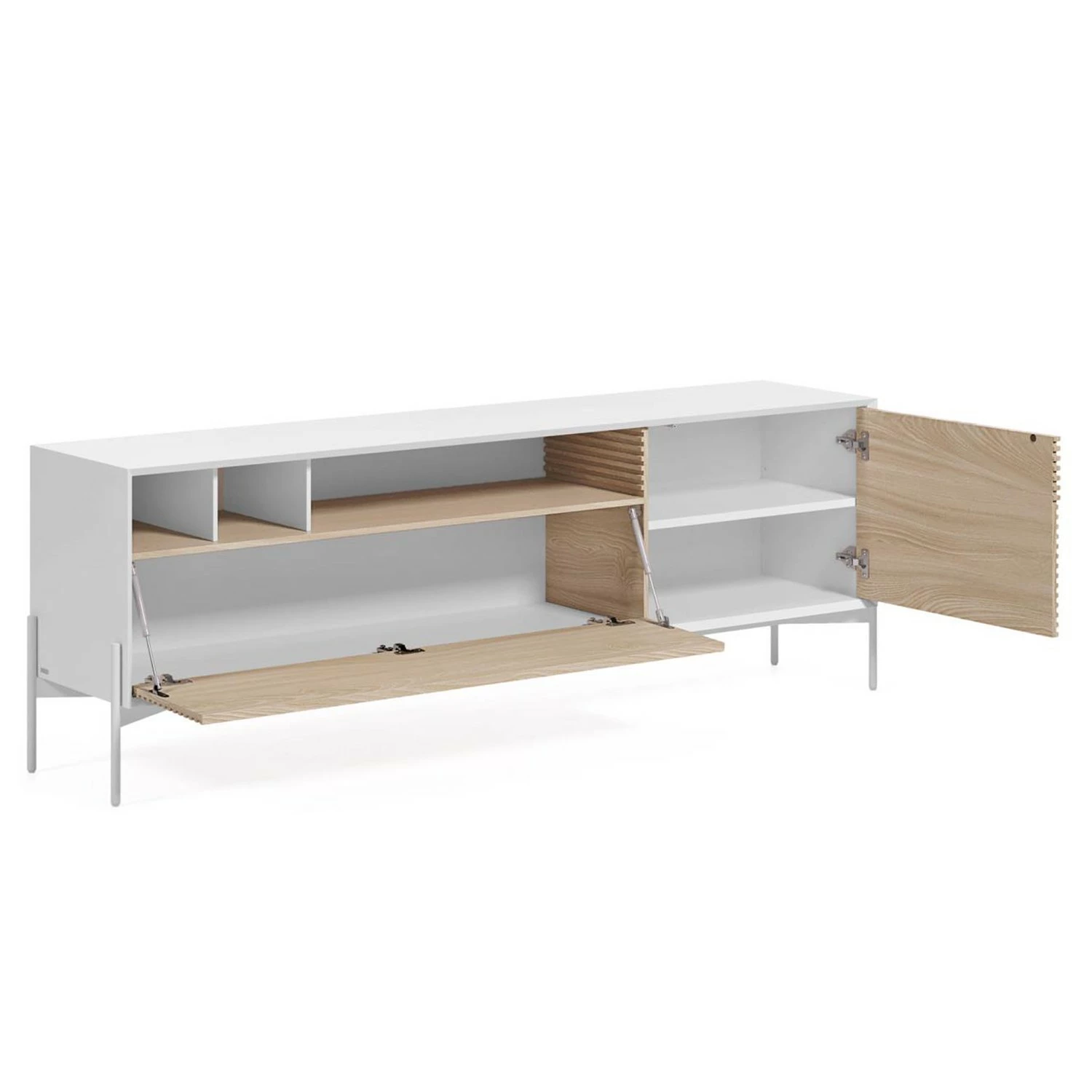 Norrwood TV-Lowboard Maredale II - Esche teilmassiv - Weiß / Esche 7 Norrwood TV-Lowboard Maredale II - Esche teilmassiv - Weiß / Esche – Bild 5