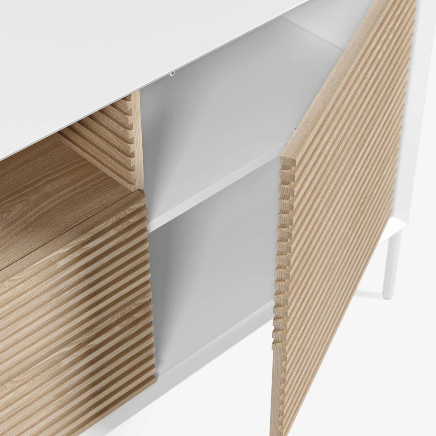 Norrwood TV-Lowboard Maredale II - Esche teilmassiv - Weiß / Esche 8 Norrwood TV-Lowboard Maredale II - Esche teilmassiv - Weiß / Esche – Bild 6