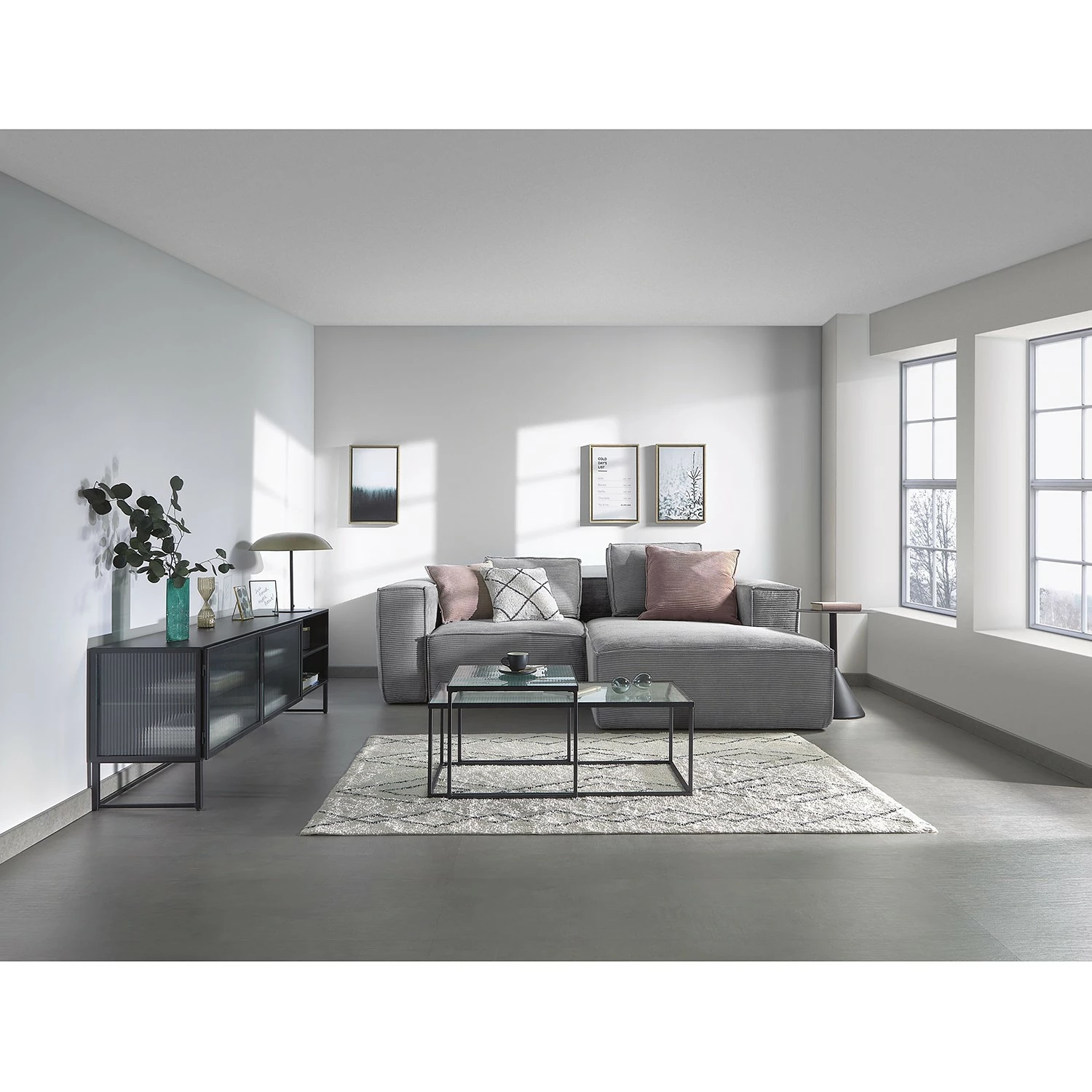 Loftscape TV-Lowboard Tete - Glas / Metall - Schwarz 6 Loftscape TV-Lowboard Tete - Glas / Metall - Schwarz – Bild 4