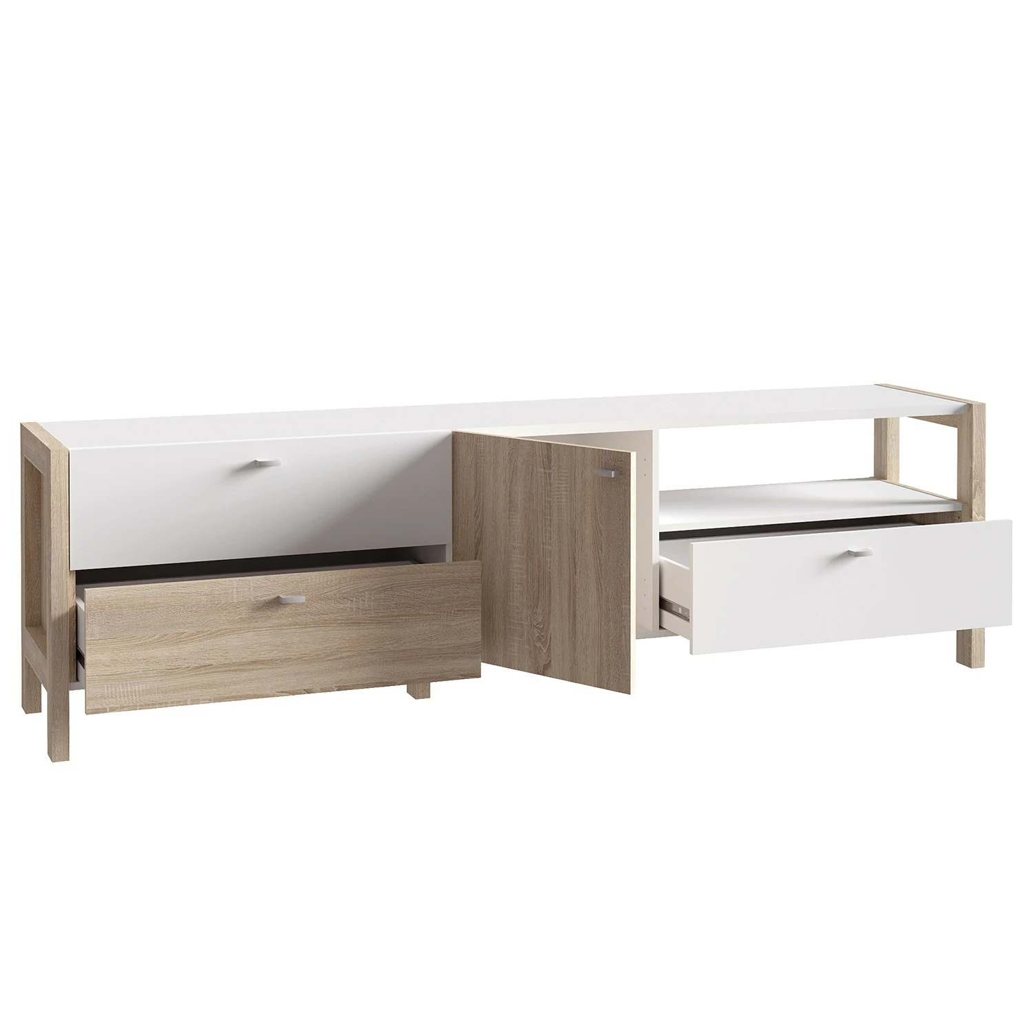 Loftscape TV-Lowboard Thurles - Eiche Sonoma Dekor / Weiß 6 Loftscape TV-Lowboard Thurles - Eiche Sonoma Dekor / Weiß – Bild 4