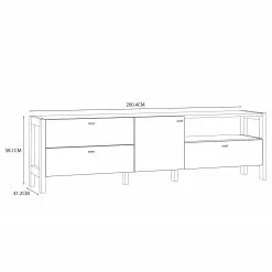 Loftscape TV-Lowboard Thurles - Eiche Sonoma Dekor / Weiß 14 Loftscape TV-Lowboard Thurles - Eiche Sonoma Dekor / Weiß -Kommoden Verkäufe 2023 1000364899 220722 500 SKETCH DETAILS P000000001000364899 sketch
