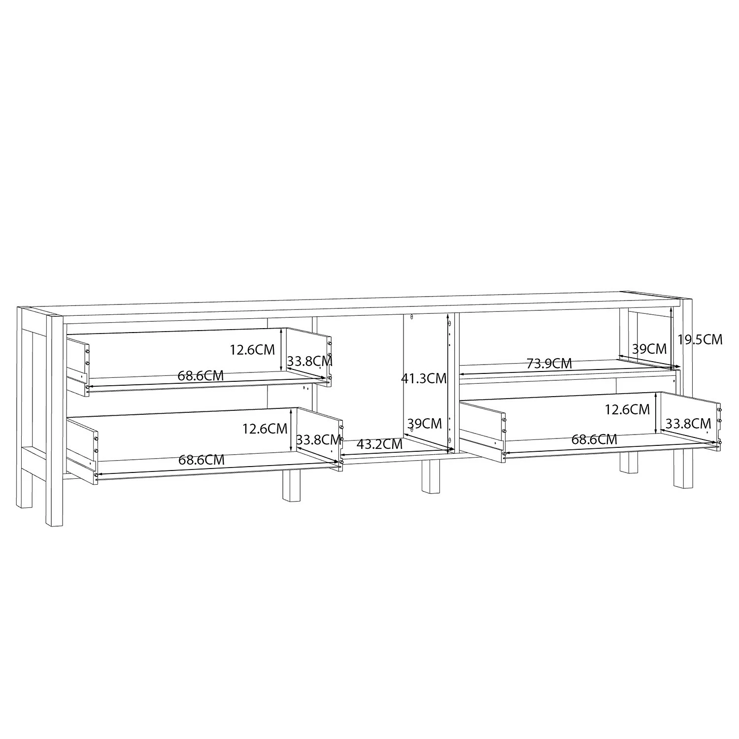 Loftscape TV-Lowboard Thurles - Eiche Sonoma Dekor / Weiß 9 Loftscape TV-Lowboard Thurles - Eiche Sonoma Dekor / Weiß – Bild 7