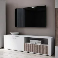 Loftscape TV-Lowboard Millquarter - Weiß / Eiche Hell Dekor -Kommoden Verkäufe 2023 1000364908 220722 020 MOOD DETAILS P000000001000364908 mood