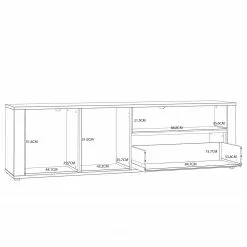 Loftscape TV-Lowboard Millquarter - Weiß / Eiche Hell Dekor -Kommoden Verkäufe 2023 1000364908 220722 501 SKETCH DETAILS P000000001000364908 sketch