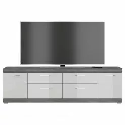 Loftscape TV-Lowboard Sarai I - Hochglanz Weiß / Eiche Grau Dekor -Kommoden Verkäufe 2023 1000365259 220728 030 DETAILS P000000001000365259