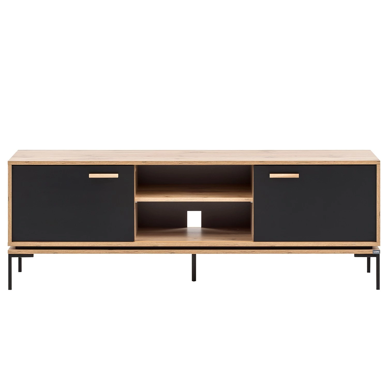 Schildmeyer TV-Lowboard Looks - Schwarz / Eiche Dekor 5 Schildmeyer TV-Lowboard Looks - Schwarz / Eiche Dekor – Bild 3