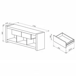 Temahome TV-Lowboard Nara - Beton Dekor / Schwarz 24 Temahome TV-Lowboard Nara - Beton Dekor / Schwarz -Kommoden Verkäufe 2023 1000366700 220906 500 SKETCH DETAILS P000000001000366700 sketch