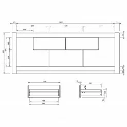 Temahome TV-Lowboard Nara - Beton Dekor / Schwarz 25 Temahome TV-Lowboard Nara - Beton Dekor / Schwarz -Kommoden Verkäufe 2023 1000366700 220906 501 SKETCH DETAILS P000000001000366700 sketch
