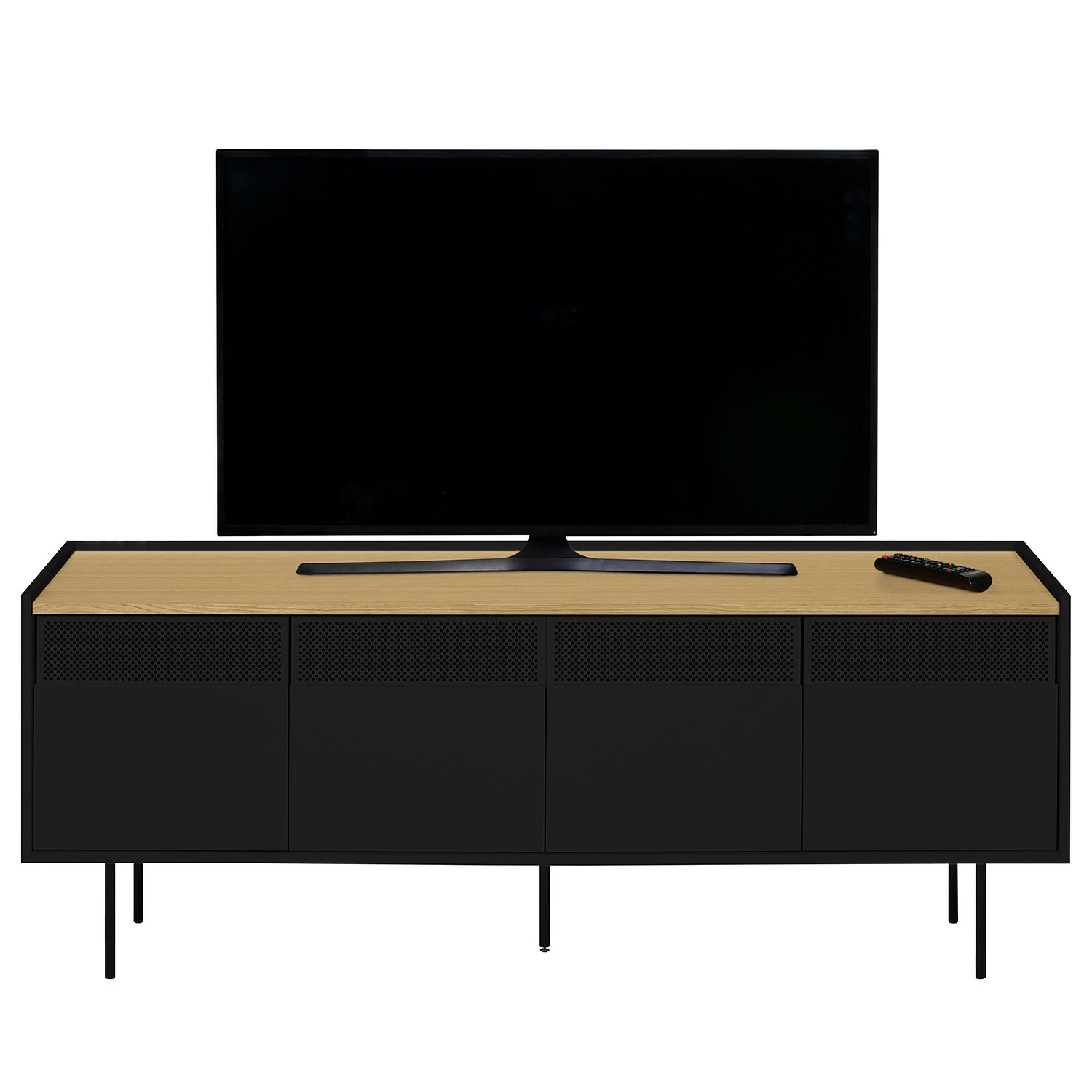 Temahome TV-Lowboard Radio - Echtholzfurnier - Schwarz / Eiche 3 Temahome TV-Lowboard Radio - Echtholzfurnier - Schwarz / Eiche