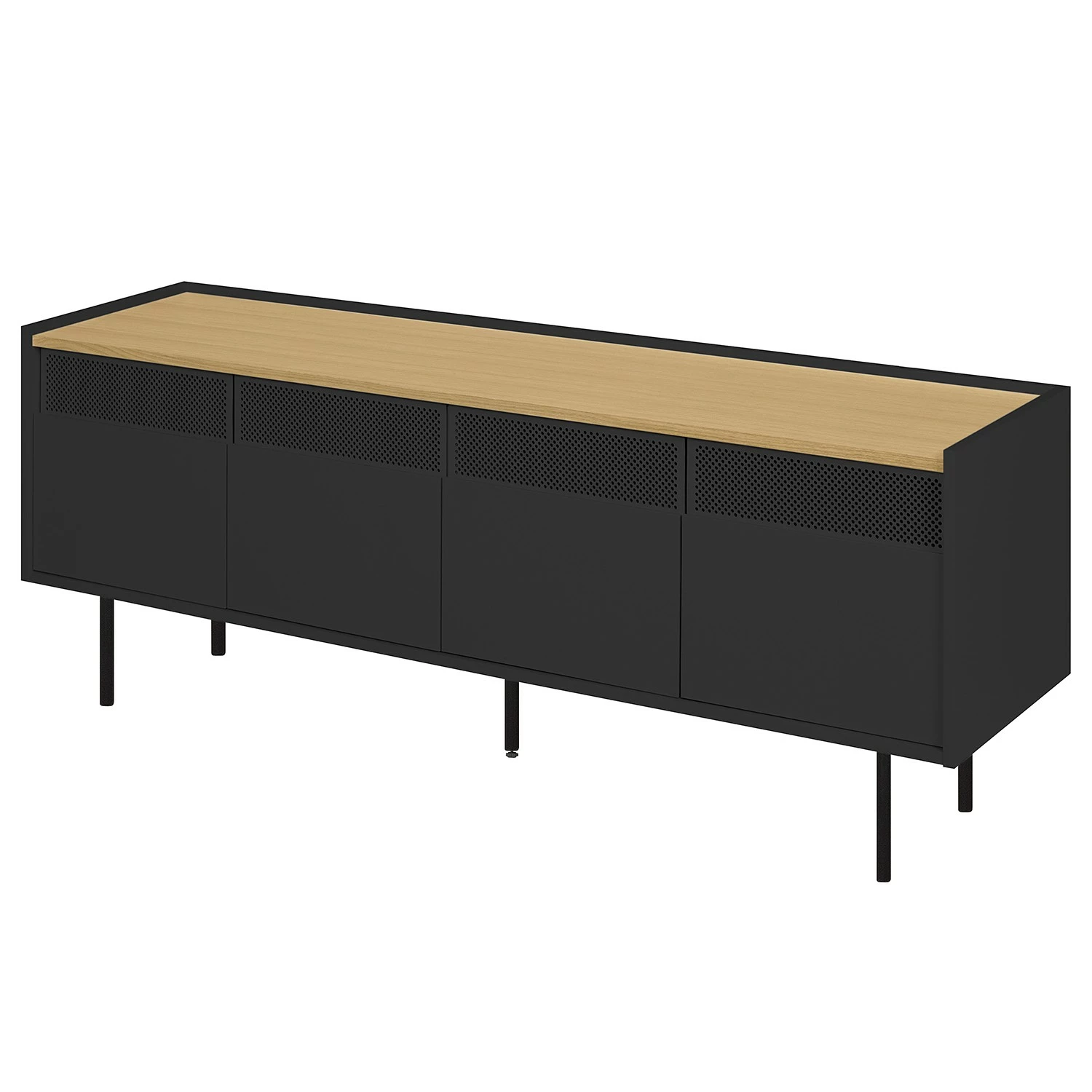 Temahome TV-Lowboard Radio - Echtholzfurnier - Schwarz / Eiche 5 Temahome TV-Lowboard Radio - Echtholzfurnier - Schwarz / Eiche – Bild 3