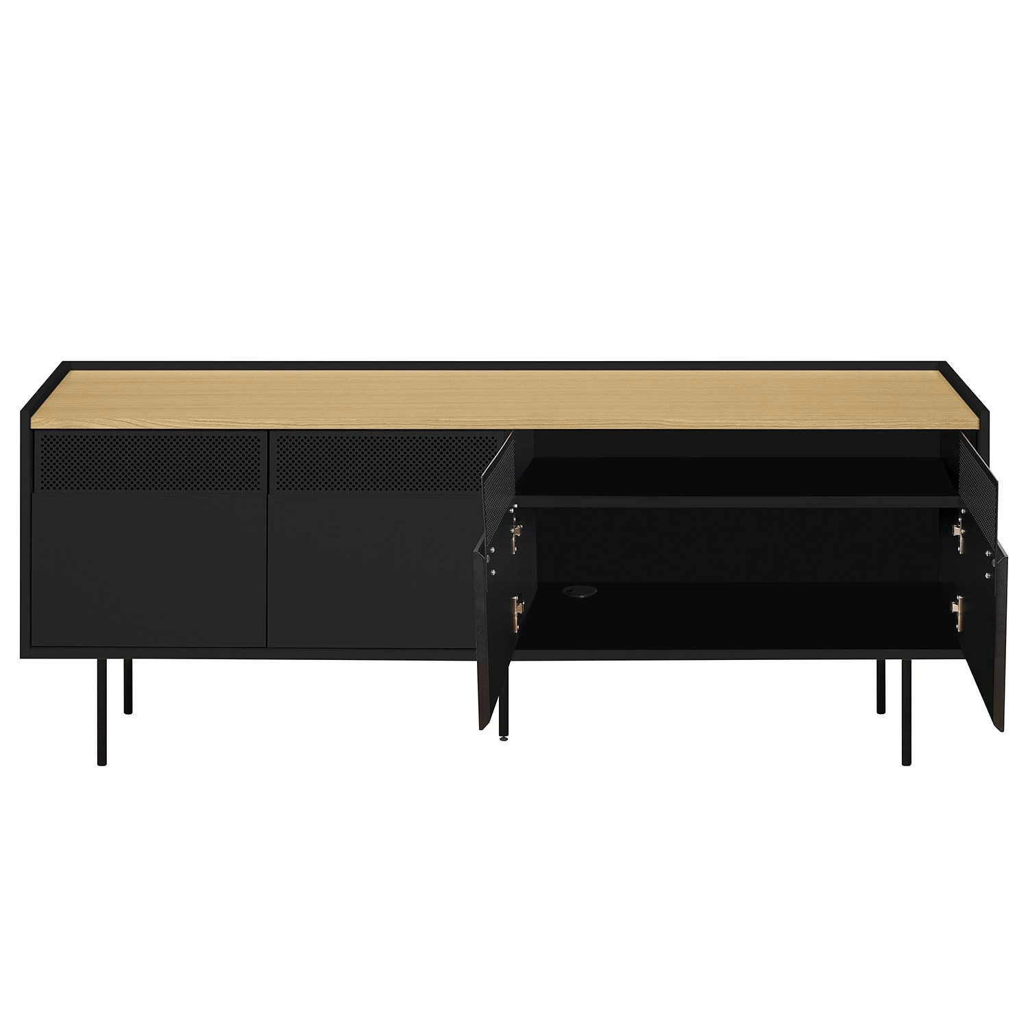 Temahome TV-Lowboard Radio - Echtholzfurnier - Schwarz / Eiche 7 Temahome TV-Lowboard Radio - Echtholzfurnier - Schwarz / Eiche – Bild 5