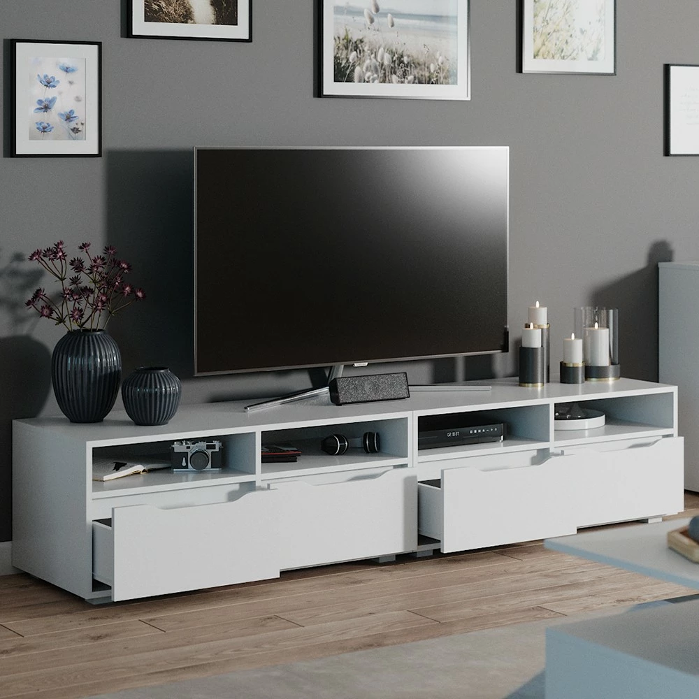 Vicco Lowboard „Ruben“ Weiß 2er Set 4 Vicco Lowboard „Ruben“ Weiß 2er Set – Bild 2