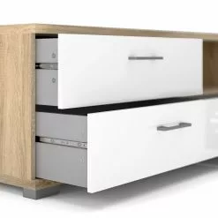 Ebuy24 Holle TV Tisch - Holle TV Tisch mit 1 Regal, 3 Schubladen und 1 Tür, Eichendekor / weiß Hochglanz. -Kommoden Verkäufe 2023 1577ee27b17b41fdb05d0248a5f1dfab