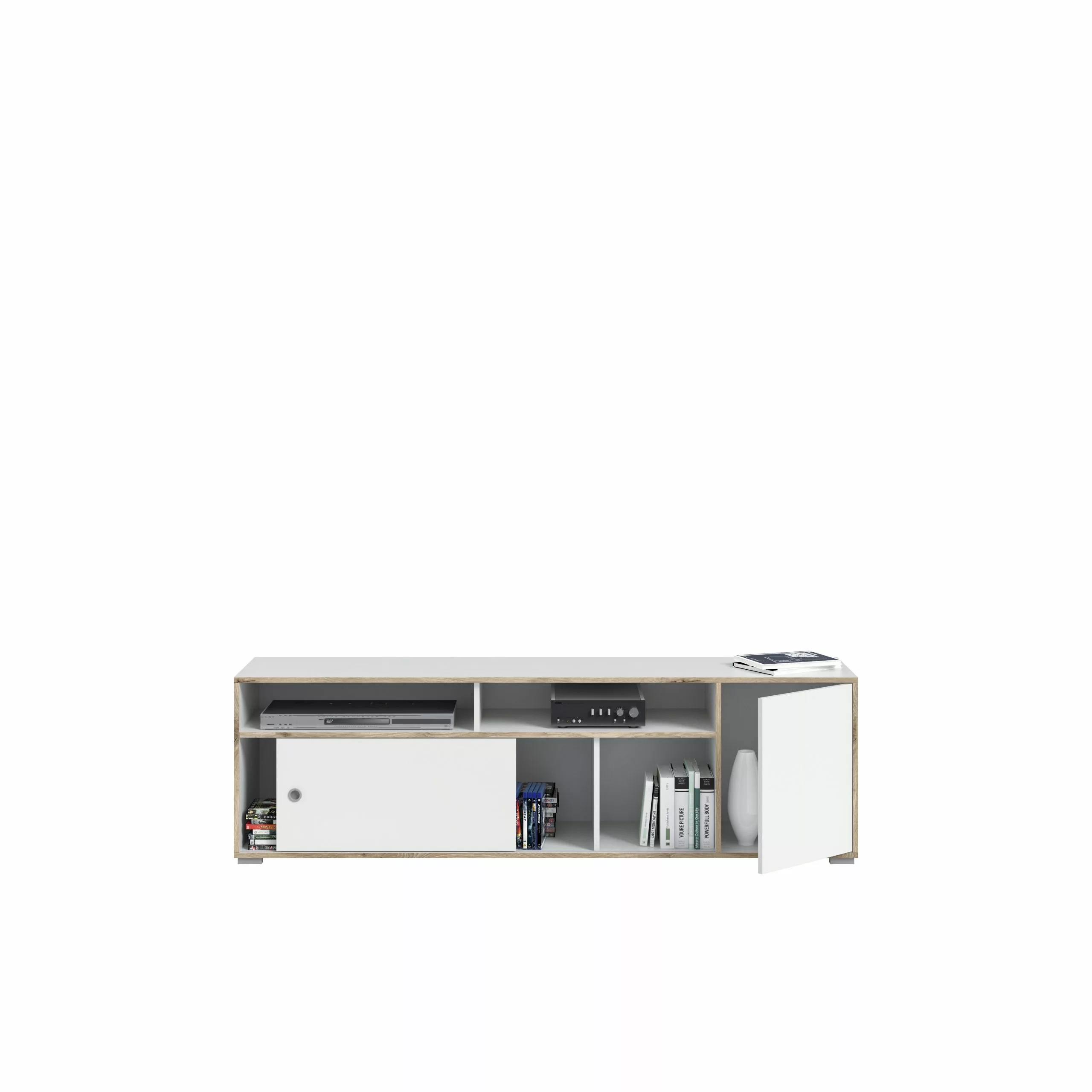 The Kuup Lowboard Weiß Designkante in Eiche 6 The Kuup Lowboard Weiß Designkante in Eiche – Bild 4