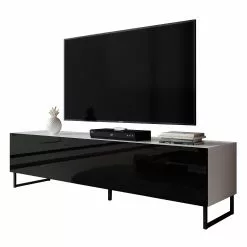 FURNIX RTV Zibo 160cm weiß/schwarz Stellfuße