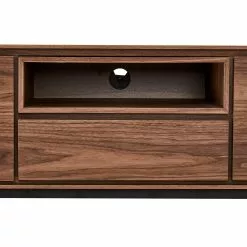 Ebuy24 Tori TV Tisch - Tori TV Tisch 2 Türen, 1 offene Ablage, 1 Schublade, Wallnuss Furnier, schwarz. -Kommoden Verkäufe 2023 1d003097852745aaa98656254801cf52