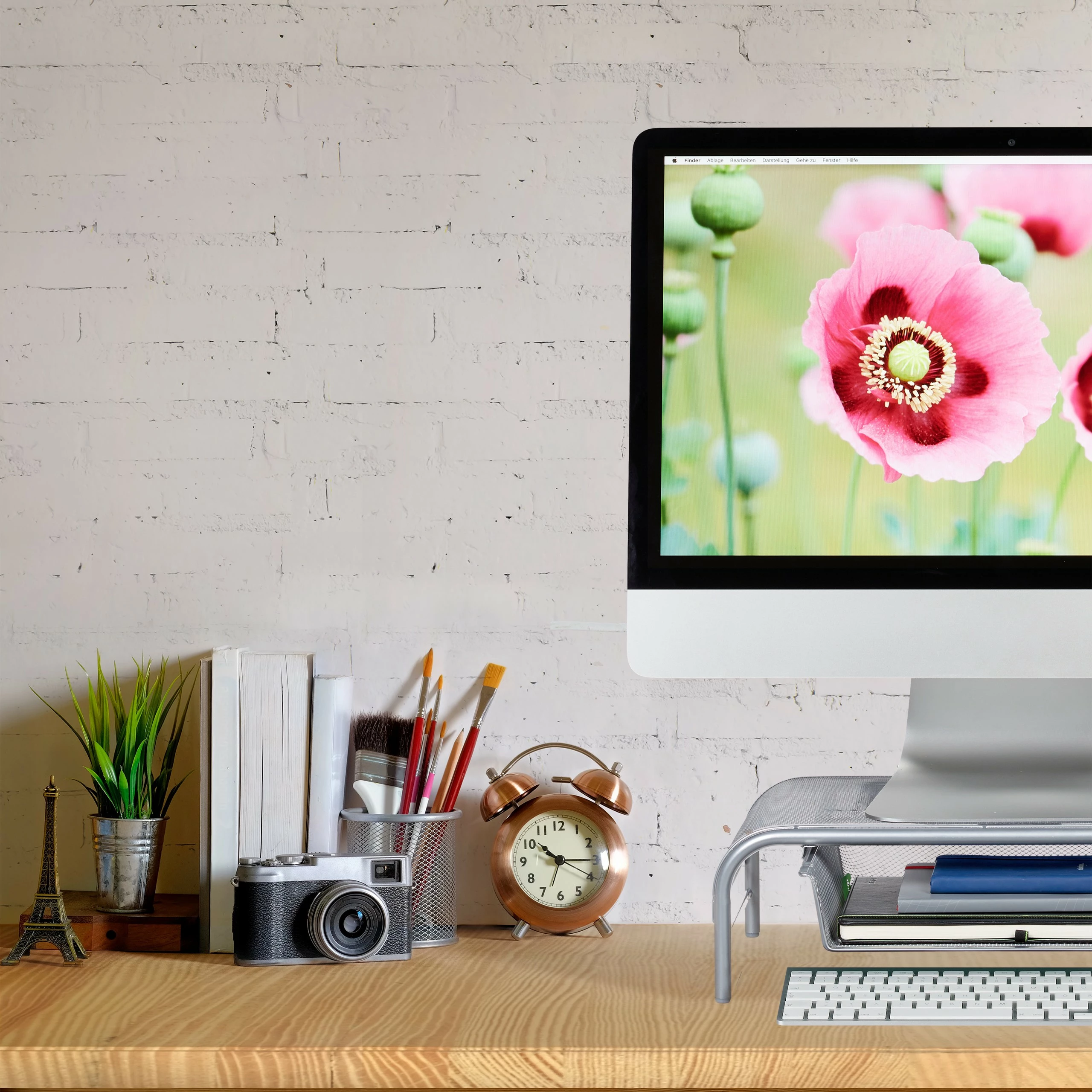 Relaxdays Monitorständer mit Schublade - Schwarz - Metall 6 Relaxdays Monitorständer mit Schublade - Schwarz - Metall – Bild 4