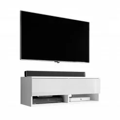 FURNIX TV-Schrank Alyx 100 cm Weiß ohne LED