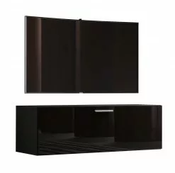 Ebuy24 Fernso 115 TV-Möbel - Hochglanz Schwarz - Schwarz