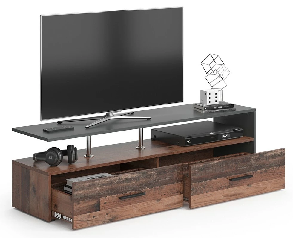 Vicco Lowboard „Amato“ Old Style/Anthrazit 6 Vicco Lowboard „Amato“ Old Style/Anthrazit – Bild 4