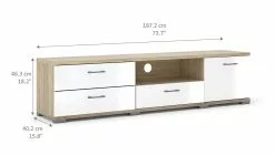 Ebuy24 Holle TV Tisch - Holle TV Tisch mit 1 Regal, 3 Schubladen und 1 Tür, Eichendekor / weiß Hochglanz. -Kommoden Verkäufe 2023 313cdf58e4134c7e9abddc41e1b1d465.cropped 107 269 894 505.processed