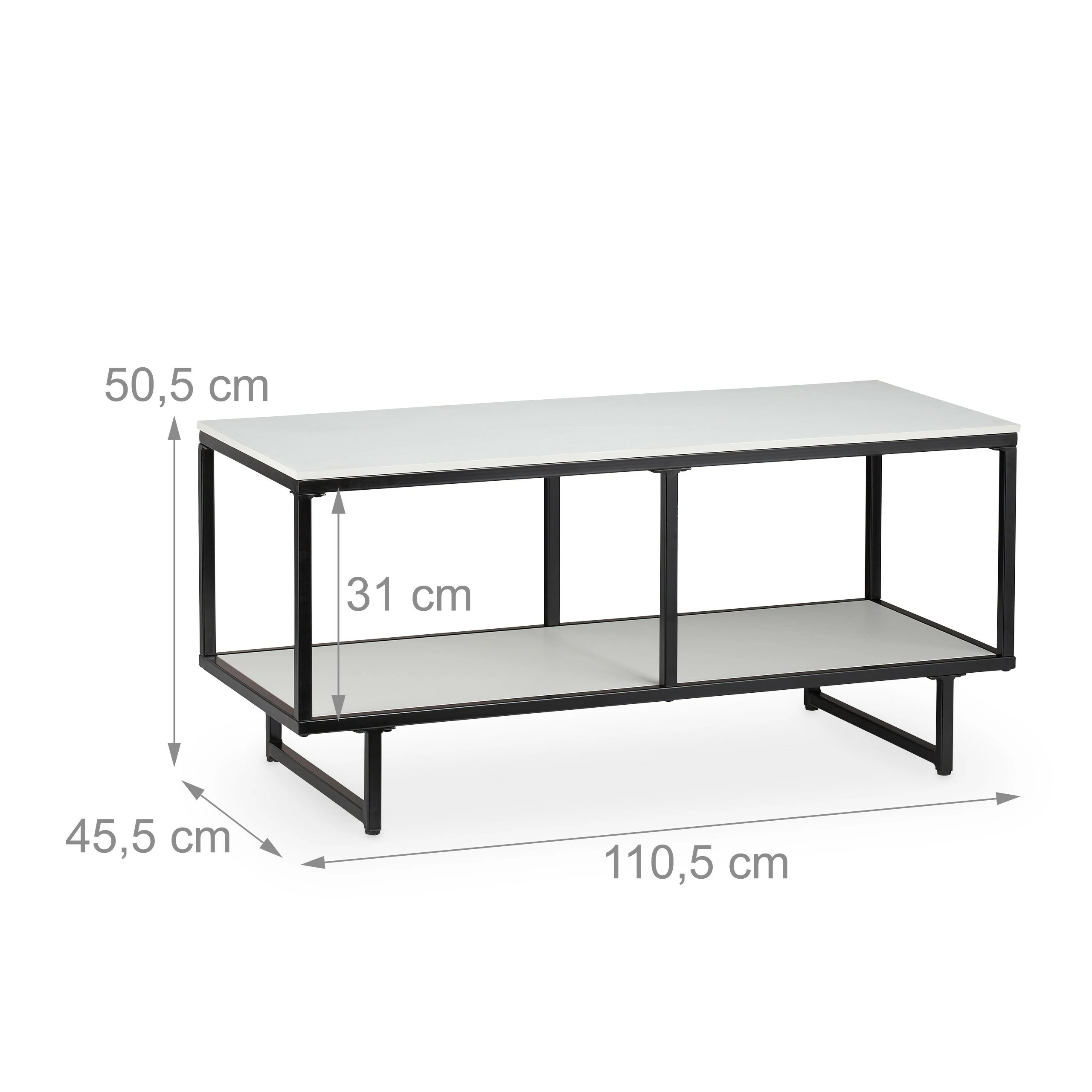 Relaxdays TV Lowboard weiß-schwarz 11 Relaxdays TV Lowboard weiß-schwarz – Bild 9