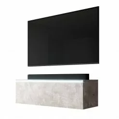 FURNIX RTV BARGO 100 cm Beton-Beton mit LED