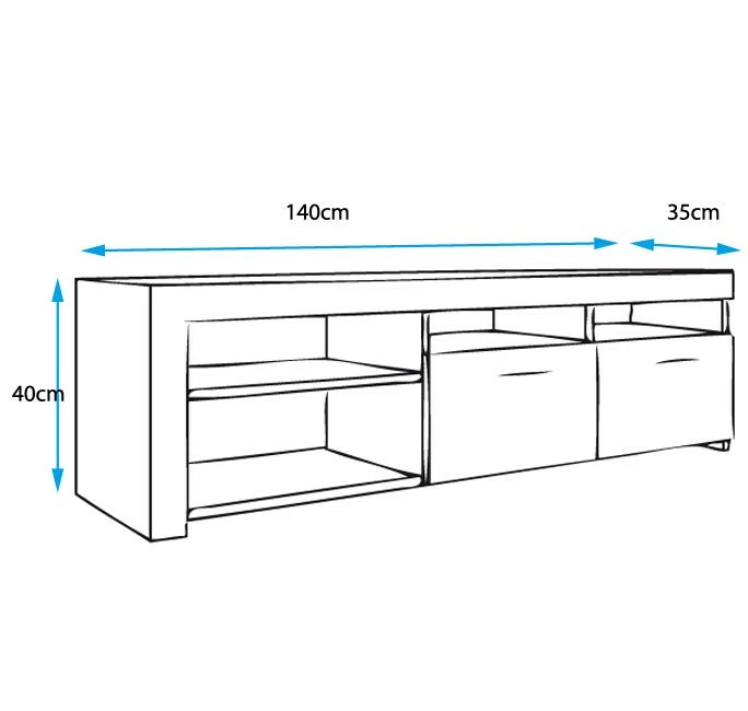 MB Moebel TV-Lowboard Clio - Weiß und Grau - Multicolor 6 MB Moebel TV-Lowboard Clio - Weiß und Grau - Multicolor – Bild 4