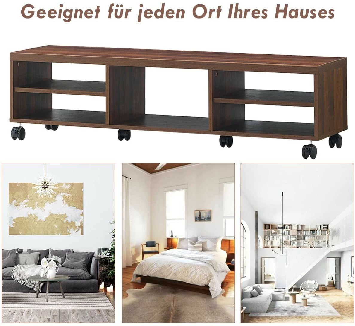 Costway Fernsehschrank Holz 7 Costway Fernsehschrank Holz – Bild 5