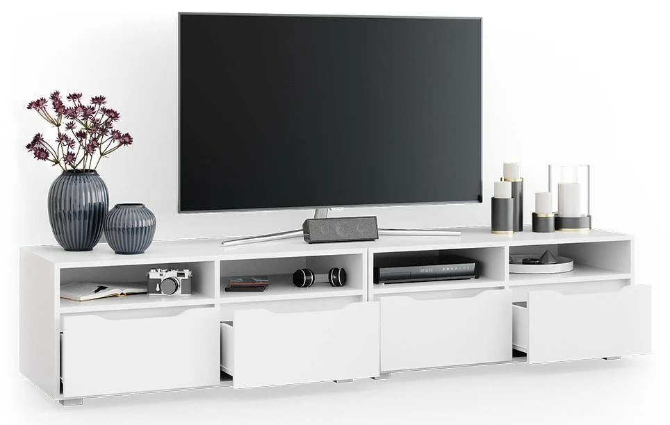 Vicco Lowboard „Ruben“ Weiß 2er Set 5 Vicco Lowboard „Ruben“ Weiß 2er Set – Bild 3