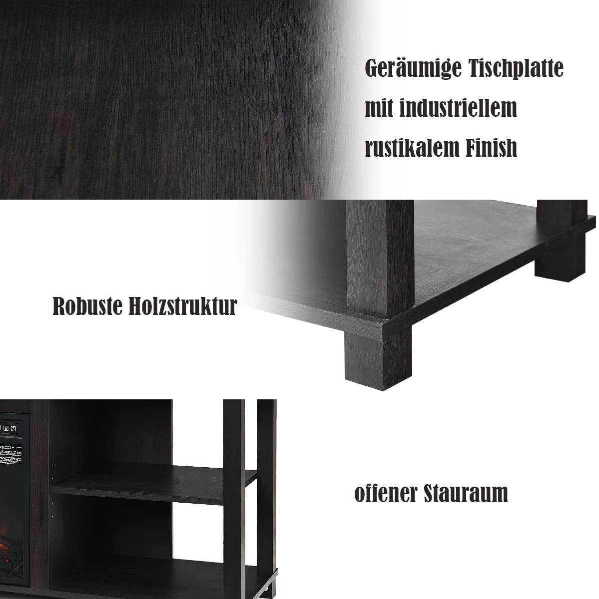 Costway 2-stufiger TV Lowboard 7 Costway 2-stufiger TV Lowboard – Bild 5