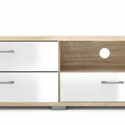 Ebuy24 Holle TV Tisch - Holle TV Tisch mit 1 Regal, 3 Schubladen und 1 Tür, Eichendekor / weiß Hochglanz. -Kommoden Verkäufe 2023 514c9de2d70946d3a4434a5626b3b7d4