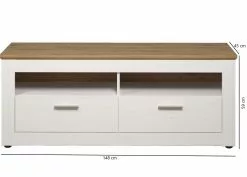 Ebuy24 Shade TVUnterteil 2 - Shade TVUnterteil 2 Schubladen, 2 Offene Fächer Pine weiß Dekor, Eiche Dekor. -Kommoden Verkäufe 2023 51541e563c434aadb69aa061a95e07d9