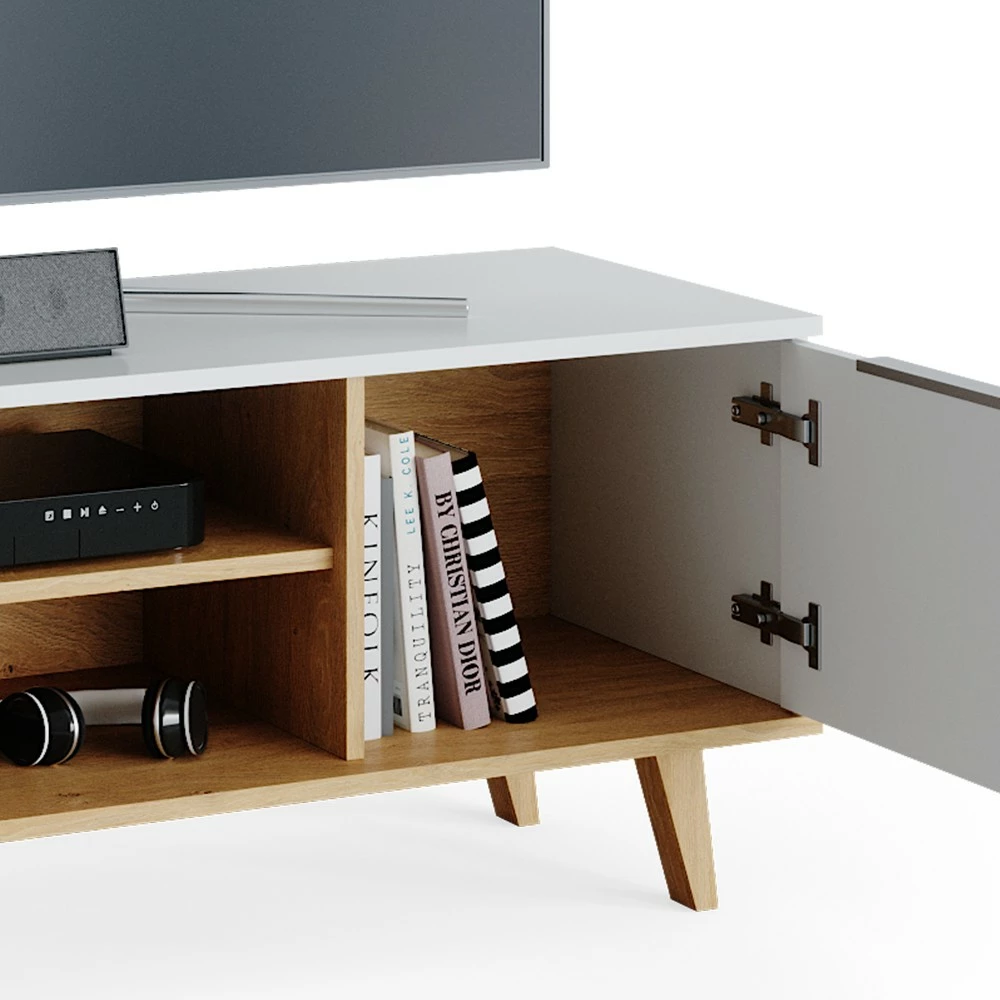 Vicco Lowboard „Neptune“ Weiß/Eiche 7 Vicco Lowboard „Neptune“ Weiß/Eiche – Bild 5