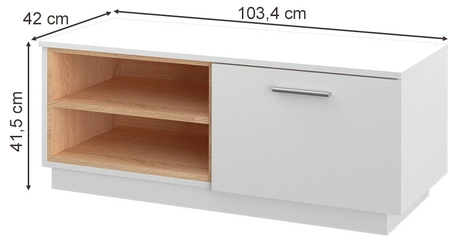 Vicco Lowboard „Beatrice“ Weiß/Sonoma 8 Vicco Lowboard „Beatrice“ Weiß/Sonoma – Bild 6