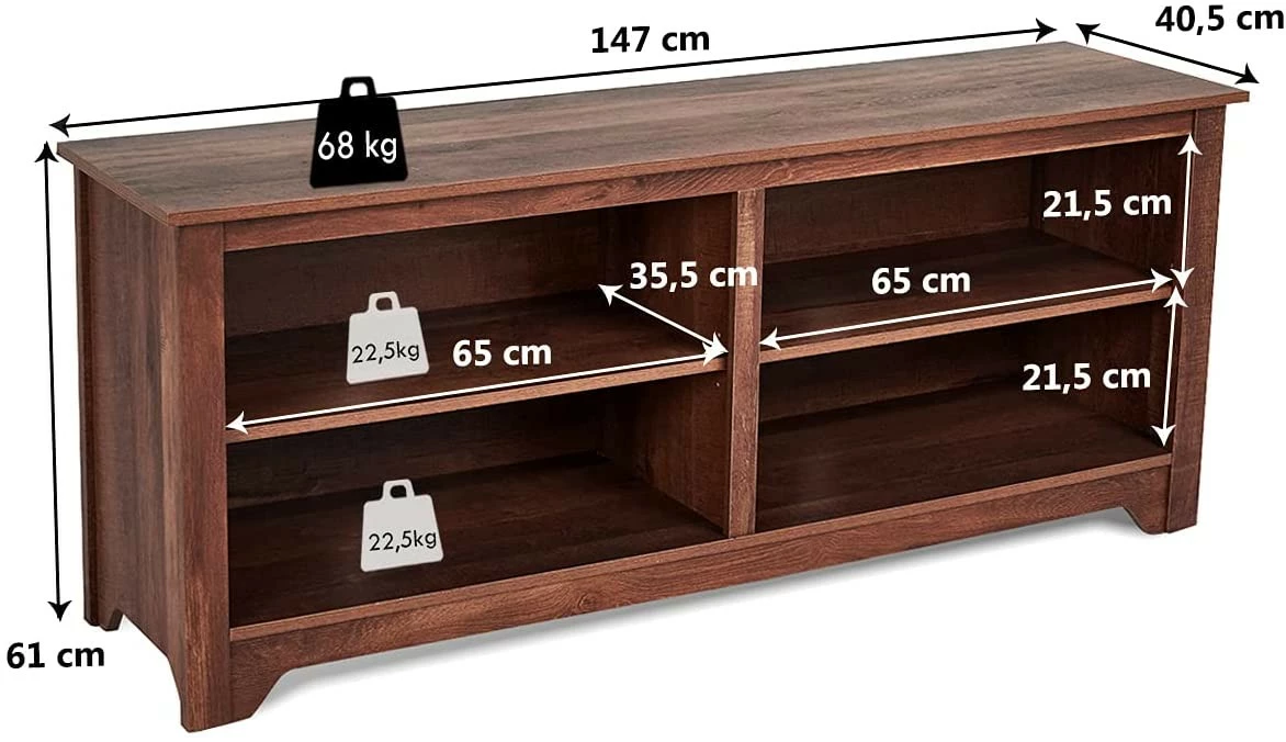 Costway 3-stufige Moderner TV-Ständer 7 Costway 3-stufige Moderner TV-Ständer – Bild 5