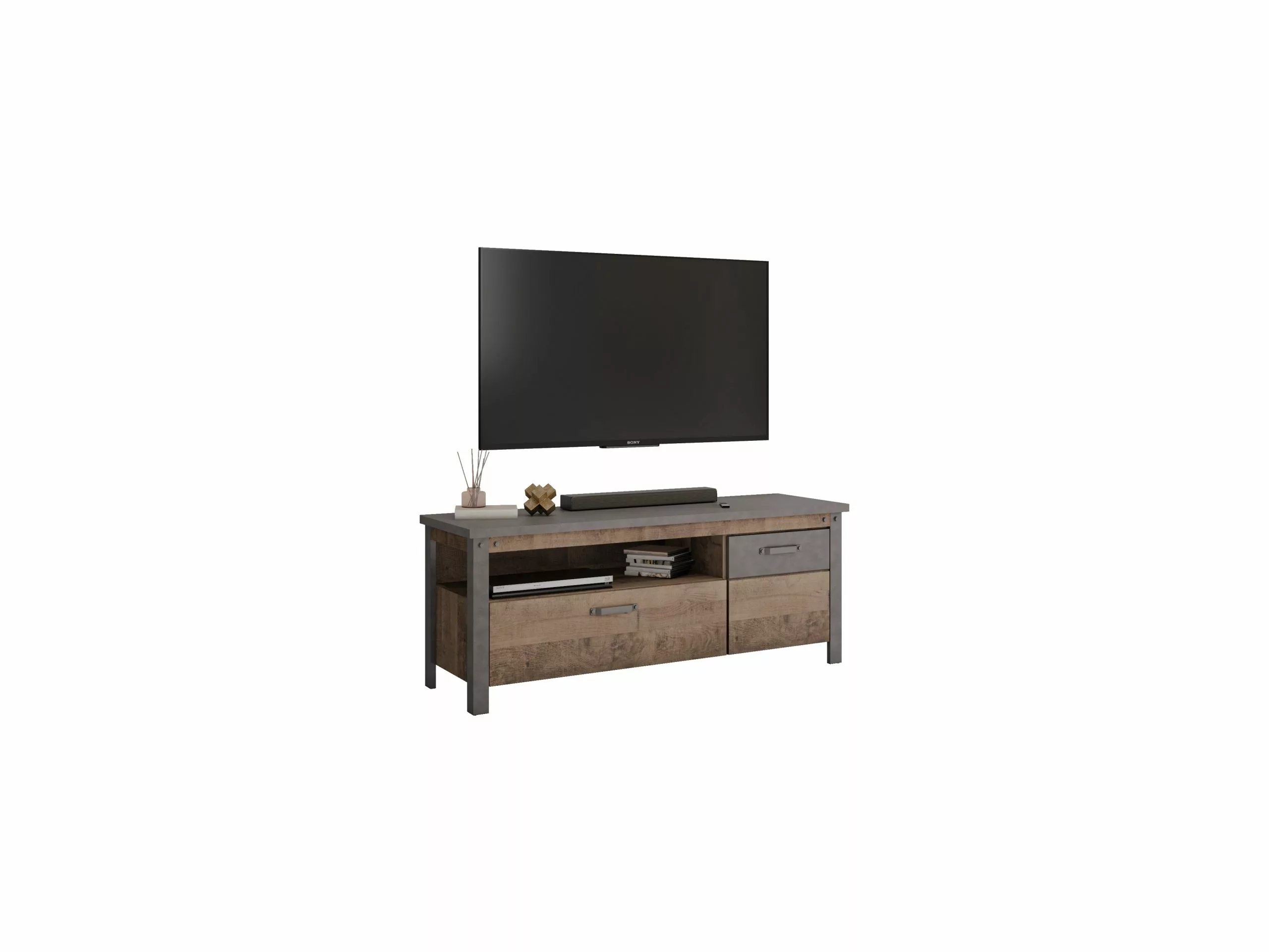 The Kuup TV Schrank TV Rack Lowboard Tabak Eiche 3 The Kuup TV Schrank TV Rack Lowboard Tabak Eiche