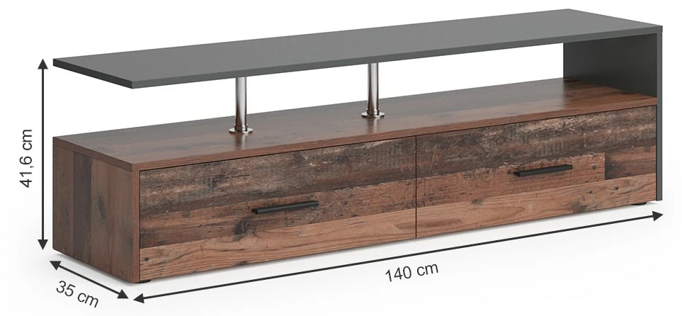 Vicco Lowboard „Amato“ Old Style/Anthrazit 8 Vicco Lowboard „Amato“ Old Style/Anthrazit – Bild 6