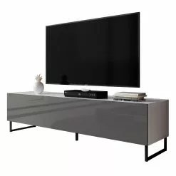 FURNIX Lowboard Zibo 160cm weiß/grau Stellfuße