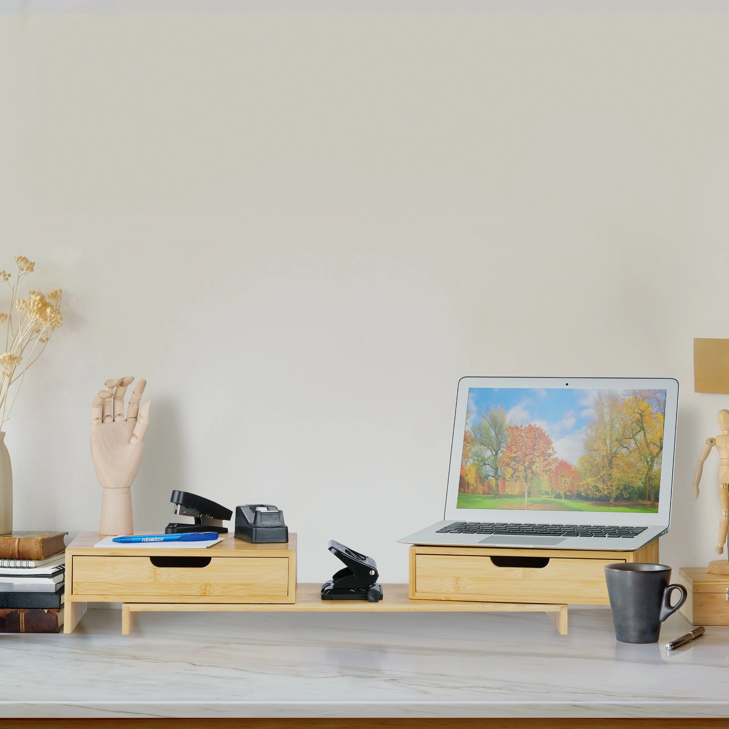 Relaxdays Monitorständer für 2 Monitore 4 Relaxdays Monitorständer für 2 Monitore – Bild 2