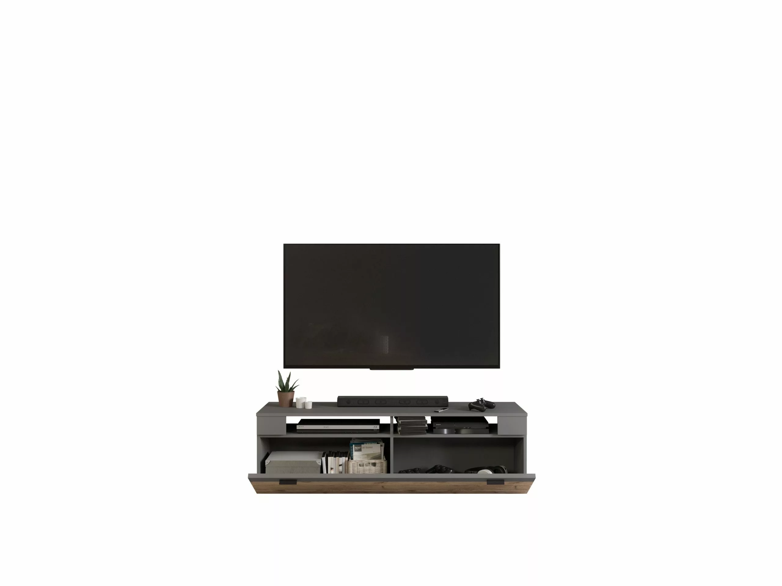 The Kuup TV Lowboard Matt Grau Nox Oak - 140 x 43 cm 5 The Kuup TV Lowboard Matt Grau Nox Oak - 140 x 43 cm – Bild 3
